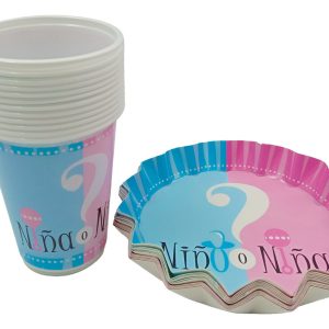 Kit Vasos Y Platos Estrella Rebelacion Sexo Niño O Niña