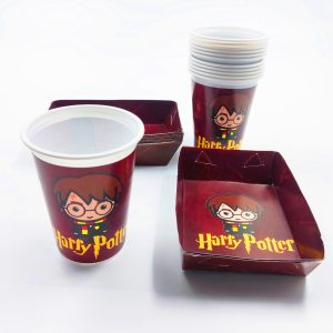Kit 12 Vasos 12 Platos Decorativos Harry Potter